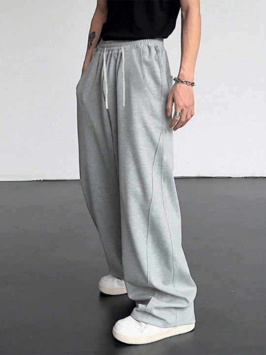 Manfinity Hypemode Men's Loose Drawstring Waist Sweatpants With Slant Pockets - Lolli World Marketplace