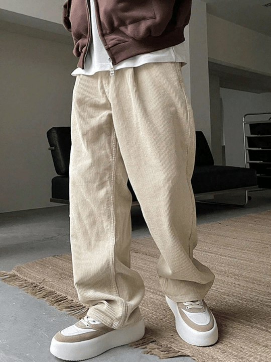 Manfinity Hypemode Men's Loose Solid Color Drawstring Waist Pants - Lolli World Marketplace