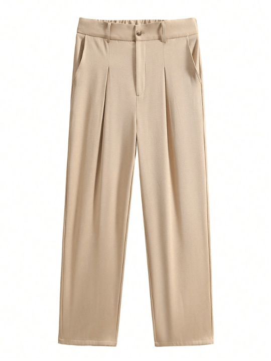Manfinity Hypemode Men's Solid Color Pleated Casual Pants - Lolli World Marketplace