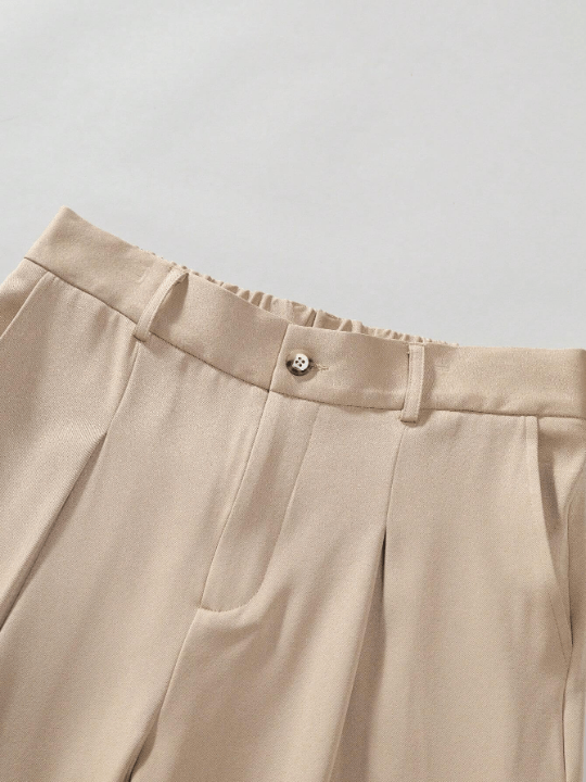 Manfinity Hypemode Men's Solid Color Pleated Casual Pants - Lolli World Marketplace