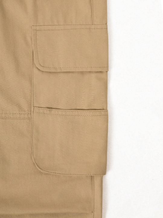 Manfinity Hypemode Men's Solid Color Wide - Leg Flip - Pocket Pants - Lolli World Marketplace