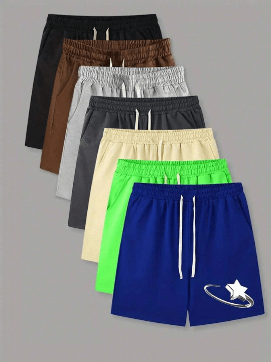 Manfinity Hypemode Men's Star Patterned Shorts With Drawstring Waist - Lolli World Marketplace