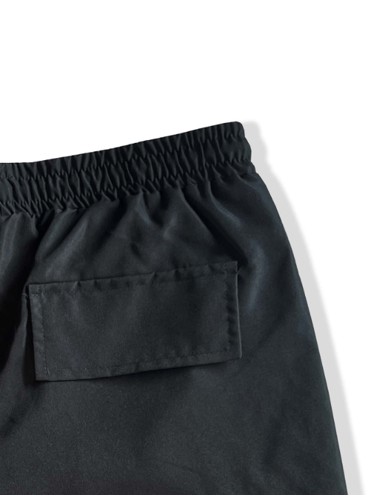 Manfinity LEGND Loose - Fit Men's Letter Patched Detail Cargo Shorts With Flap Pockets, Side Drawstring Waist - Lolli World Marketplace