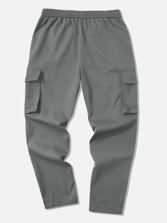 Manfinity LEGND Men's Drawstring Waist Flap Pocket Straight Leg Pants - Lolli World Marketplace