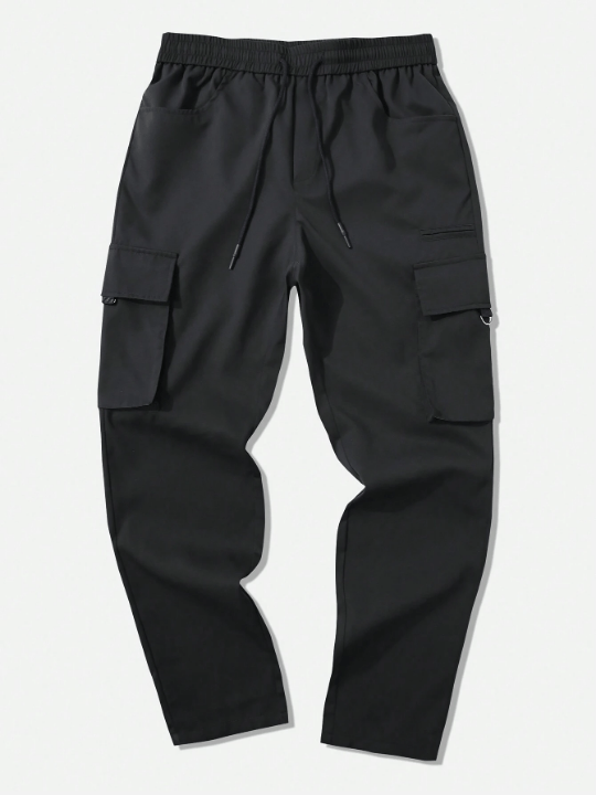 Manfinity LEGND Men's Drawstring Waist Work Pants With Pockets - Lolli World Marketplace