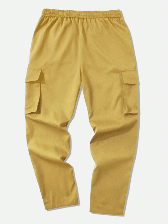 Manfinity LEGND Men's Solid Color Drawstring Waist Work Pants - Lolli World Marketplace