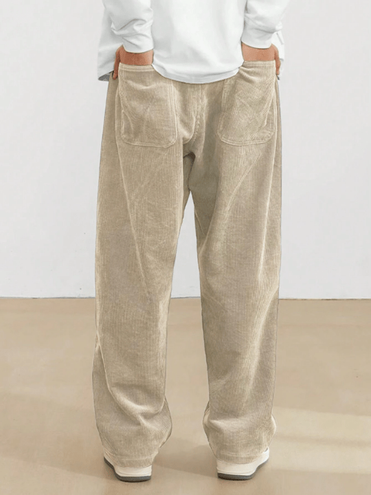 Manfinity Loose Fit Men's Corduroy Pants With Slant Pockets - Lolli World Marketplace