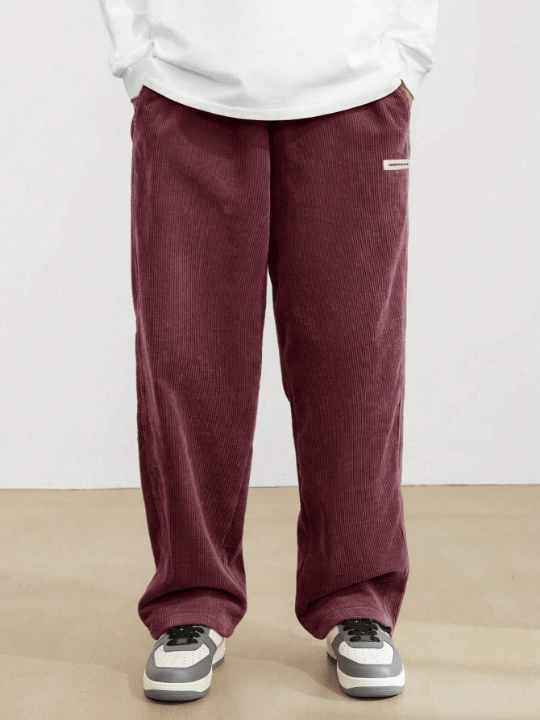 Manfinity Loose Fit Men's Corduroy Pants With Slanted Pockets - Lolli World Marketplace