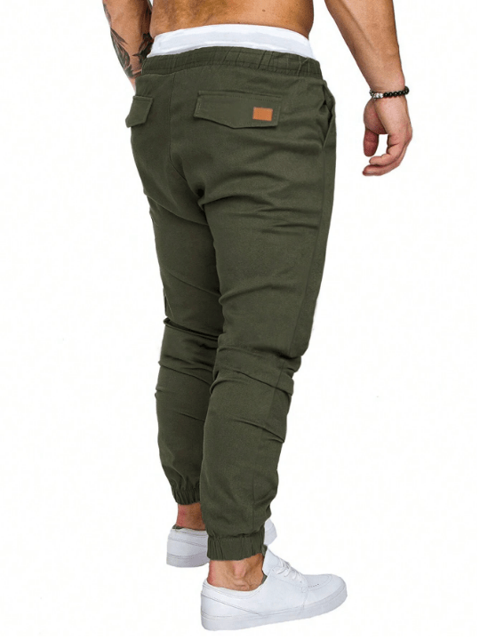 Manfinity Loose Fit Men's Patchwork Detail Drawstring Waist Pants - Lolli World Marketplace