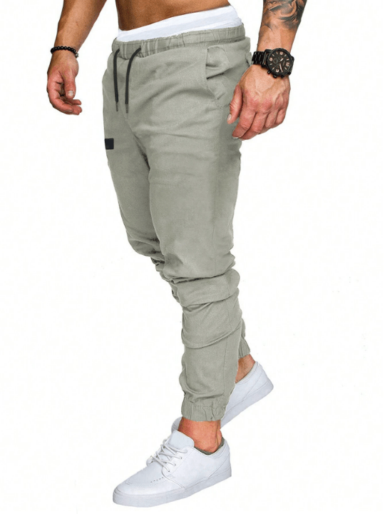 Manfinity Loose - Fit Men's Patchwork Detail Drawstring Waist Pants - Lolli World Marketplace