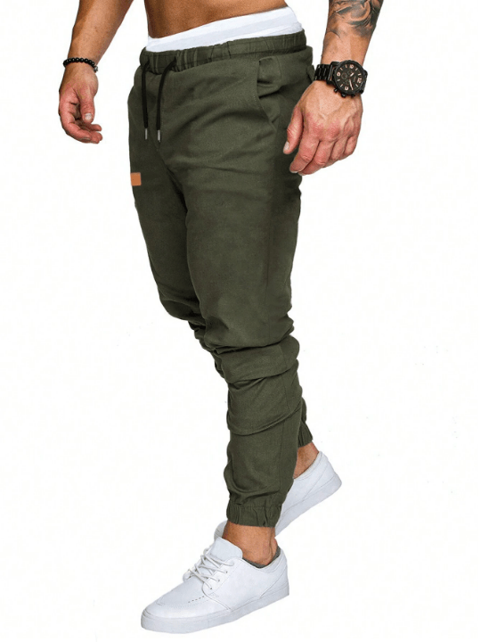 Manfinity Loose Fit Men's Patchwork Detail Drawstring Waist Pants - Lolli World Marketplace