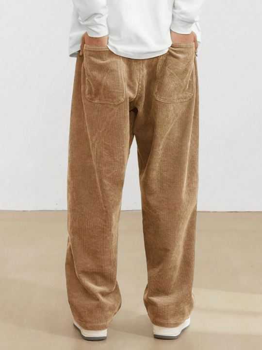 Manfinity Loose Men's Corduroy Trousers With Diagonal Pockets - Lolli World Marketplace