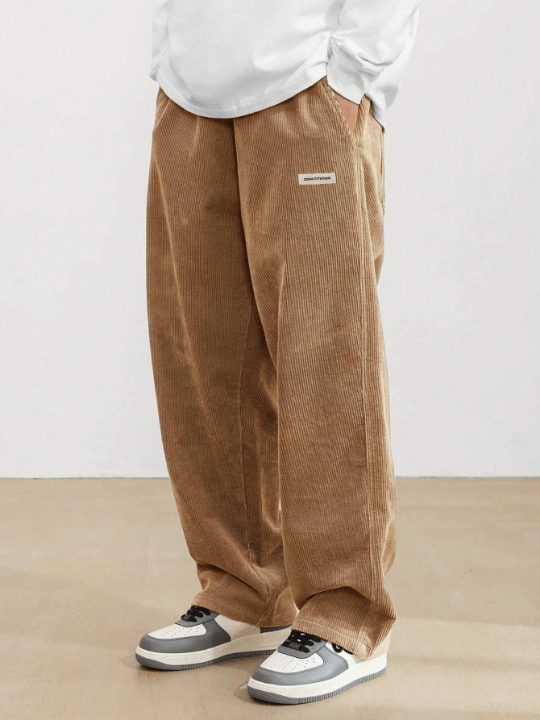 Manfinity Loose Men's Corduroy Trousers With Diagonal Pockets - Lolli World Marketplace