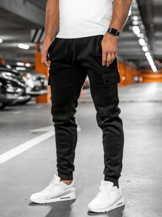 Manfinity Men Flap Pocket Side Drawstring Waist Sweatpants - Lolli World Marketplace