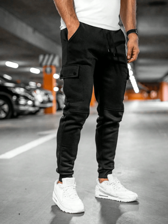 Manfinity Men Flap Pocket Side Drawstring Waist Sweatpants - Lolli World Marketplace