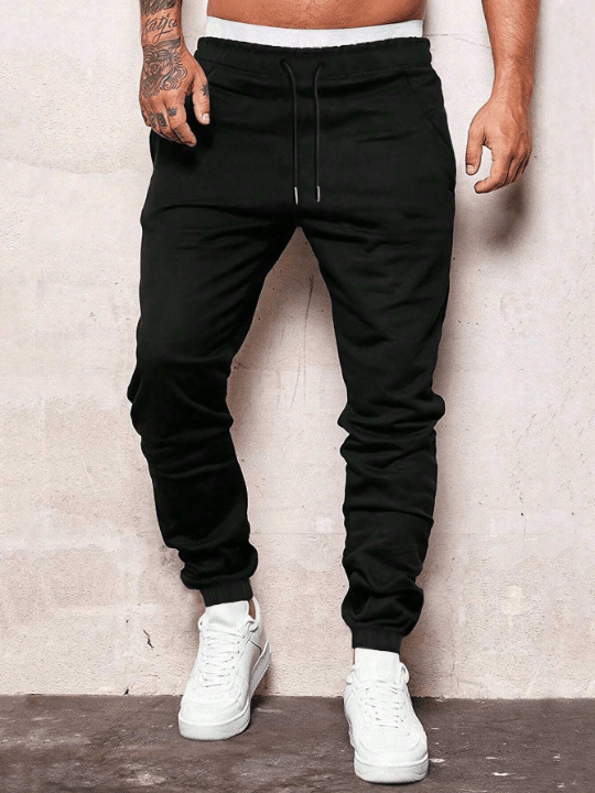 Manfinity Men Solid Drawstring Waist Sweatpants - Lolli World Marketplace