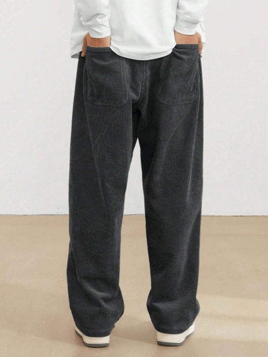 Manfinity Men's Loose - Fit Letter Patchwork Drawstring Waist Pants - Lolli World Marketplace