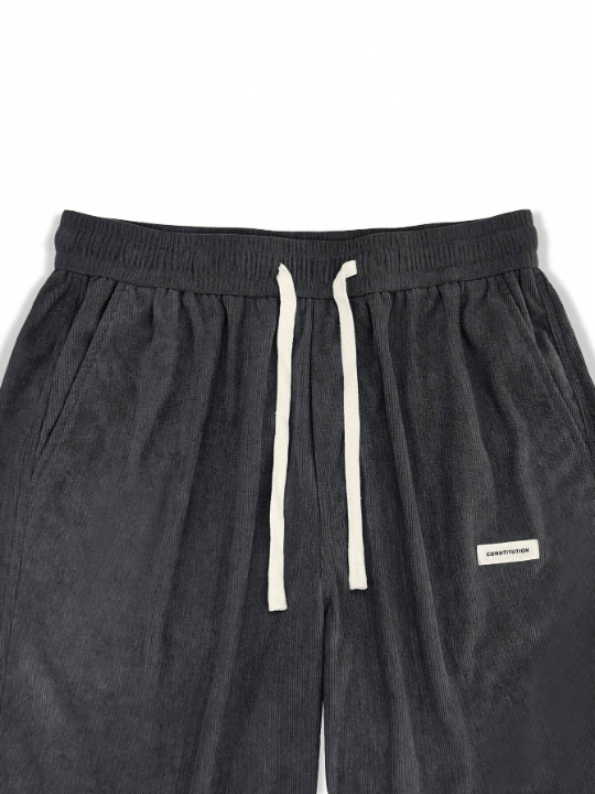 Manfinity Men's Loose - Fit Letter Patchwork Drawstring Waist Pants - Lolli World Marketplace