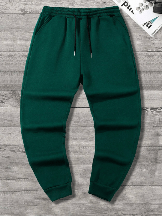Manfinity Men's Solid Color Drawstring Waist Pants - Lolli World Marketplace