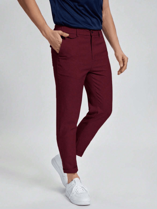 Manfinity Mode Men Solid Slant Pocket Pants - Lolli World Marketplace