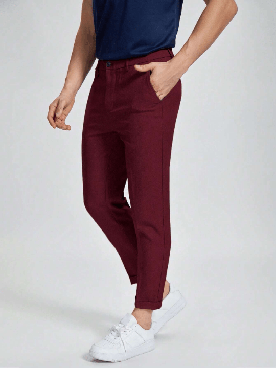 Manfinity Mode Men Solid Slant Pocket Pants - Lolli World Marketplace