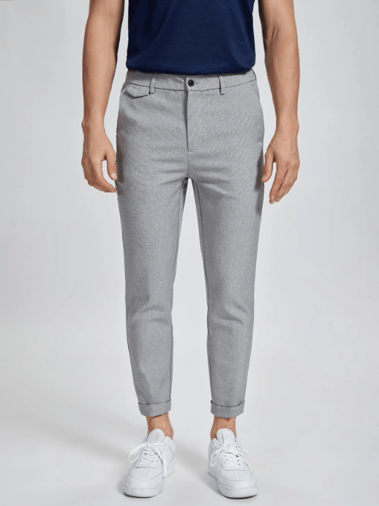 Manfinity Mode Men Solid Zipper Fly Pants - Lolli World Marketplace