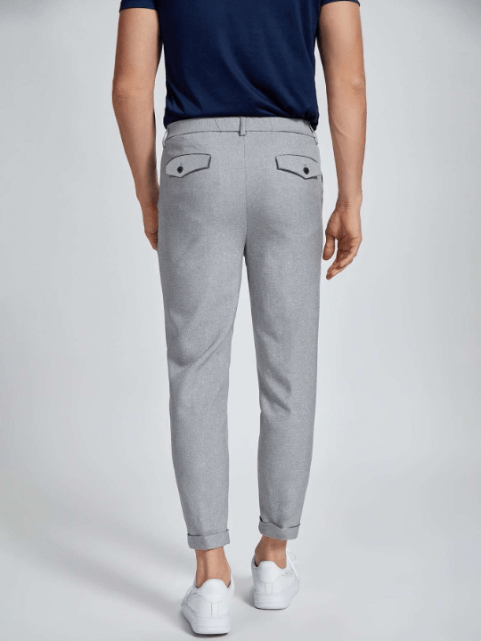 Manfinity Mode Men Solid Zipper Fly Pants - Lolli World Marketplace