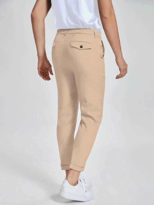 Manfinity Mode Men Solid Zipper Fly Pants - Lolli World Marketplace