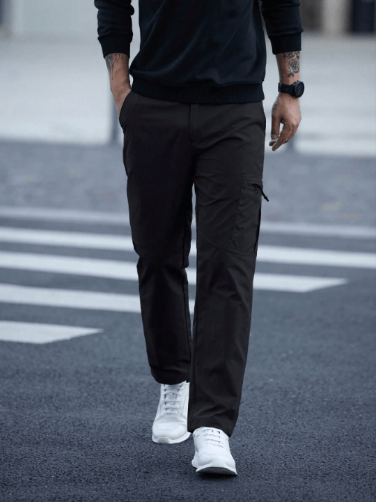 Manfinity Mode Men's Solid Color Cargo Pants With Pockets - Lolli World Marketplace