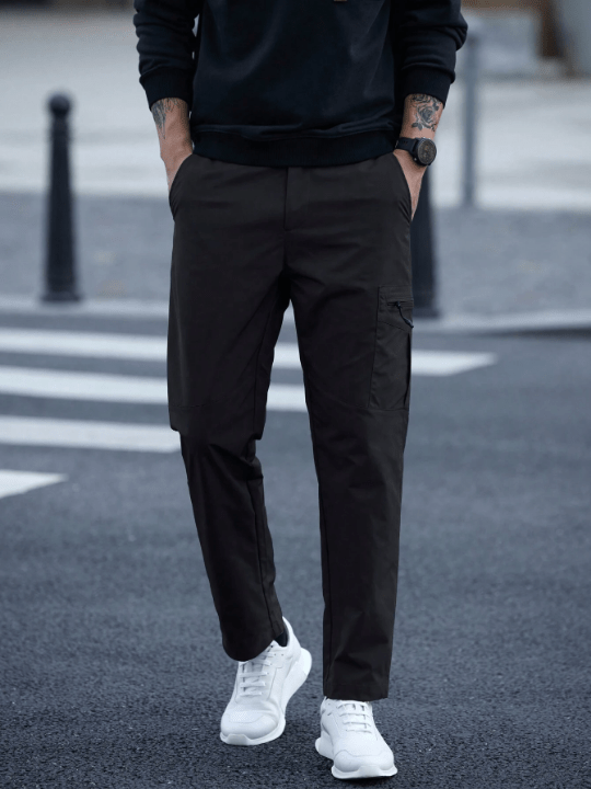 Manfinity Mode Men's Solid Color Cargo Pants With Pockets - Lolli World Marketplace