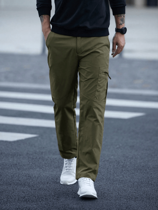 Manfinity Mode Men's Solid Color Casual Cargo Pants - Lolli World Marketplace