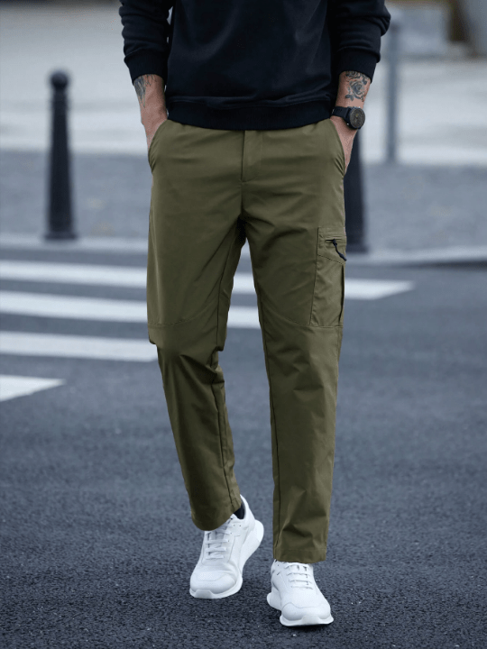 Manfinity Mode Men's Solid Color Casual Cargo Pants - Lolli World Marketplace