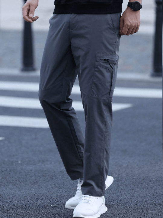 Manfinity Mode Men's Solid Color Pocket Cargo Pants - Lolli World Marketplace