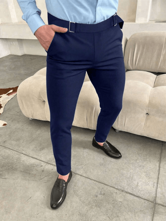 Manfinity Mode Men's Solid Color Slim Fit Pants - Lolli World Marketplace