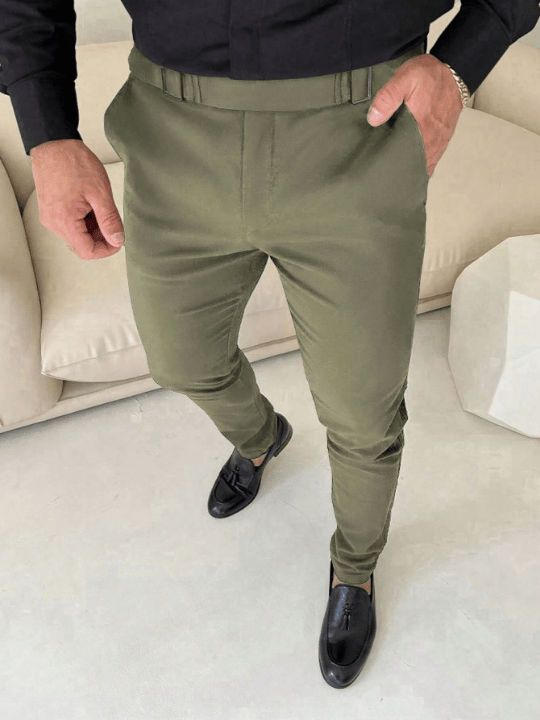 Manfinity Mode Solid Color Slim Fit Men's Pants - Lolli World Marketplace