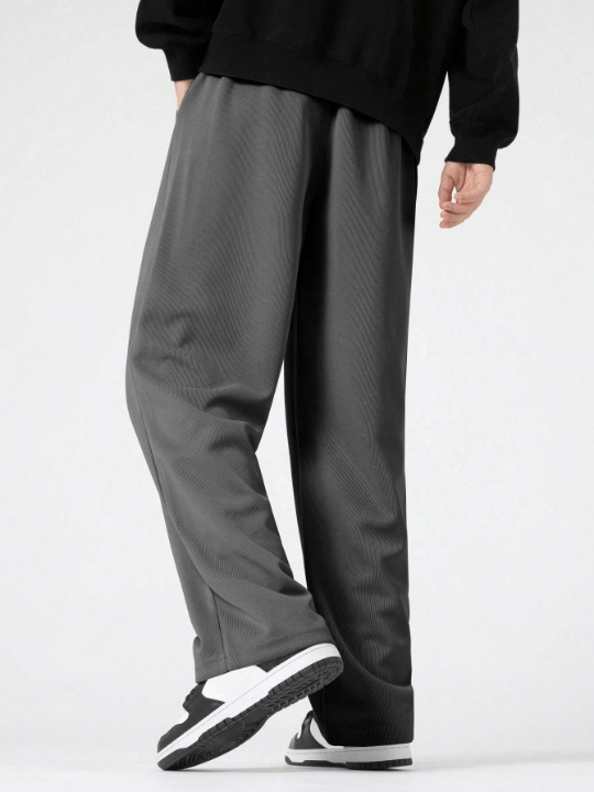 Manfinity Sporsity Loose Fit Men's Letter Printed Drawstring Waist Straight Leg Pants - Lolli World Marketplace