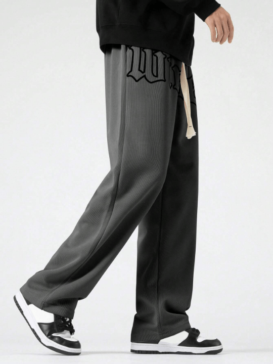 Manfinity Sporsity Loose Fit Men's Letter Printed Drawstring Waist Straight Leg Pants - Lolli World Marketplace