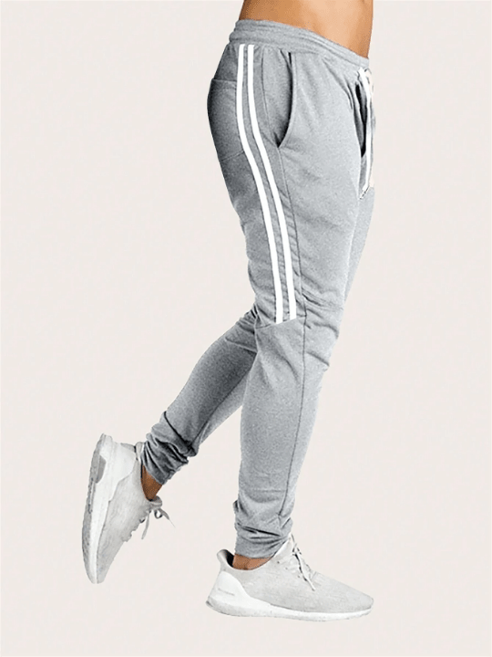 Manfinity Sporsity Men's Casual Jogger Pants With Patchwork And Weaved Belt Detail - Lolli World Marketplace
