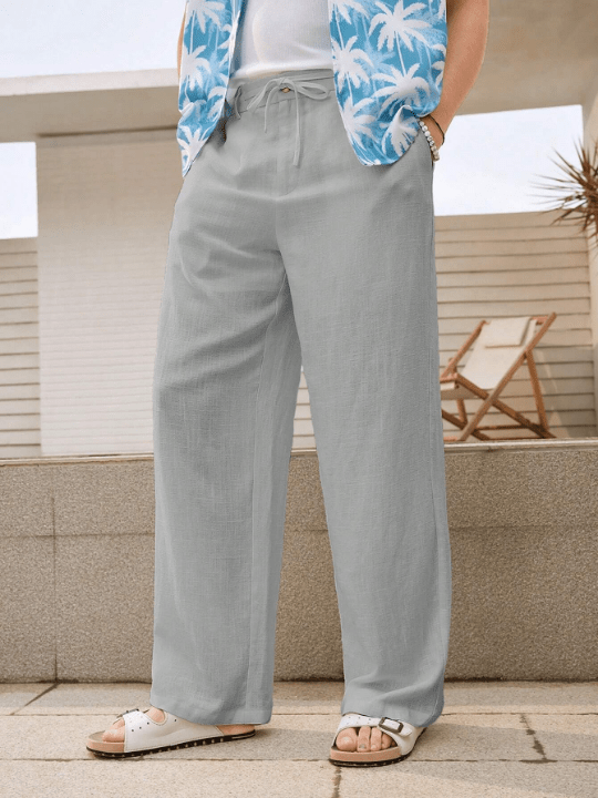 Manfinity VCAY Men's Solid Color Woven Casual Pants, Suitable For Spring And Summer - Lolli World Marketplace