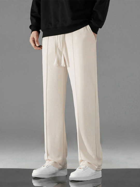 Men Drawstring Waist Seam Detail Pants - Lolli World Marketplace