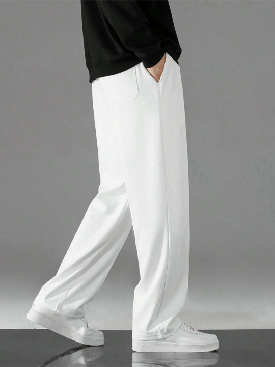 Men Drawstring Waist Straight Leg Pants - Lolli World Marketplace