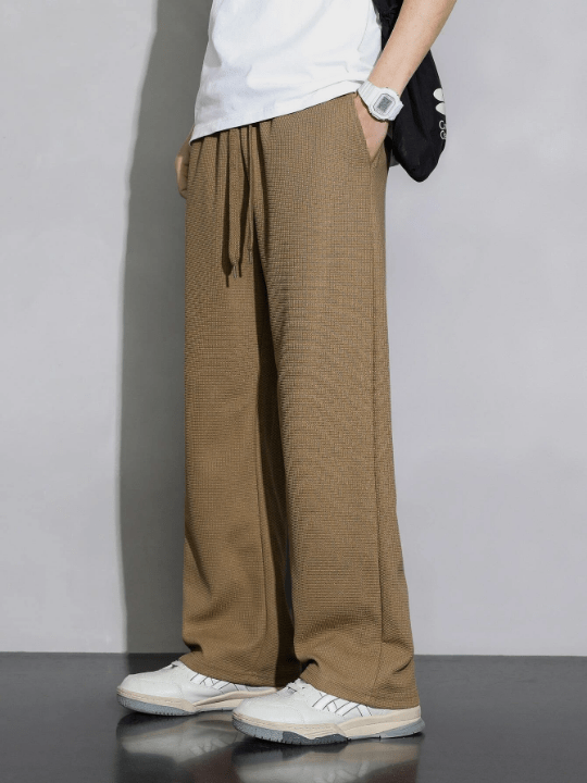 Men Drawstring Waist Straight Leg Pants - Lolli World Marketplace