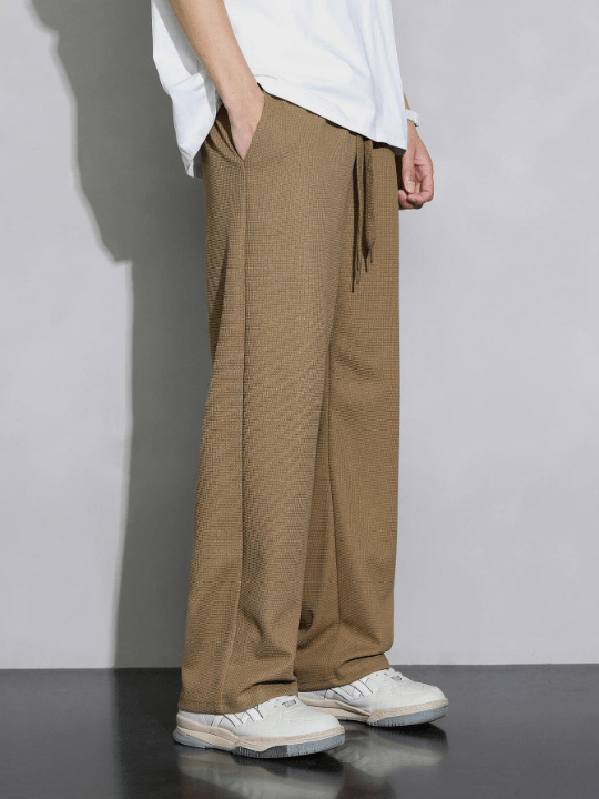 Men Drawstring Waist Straight Leg Pants - Lolli World Marketplace