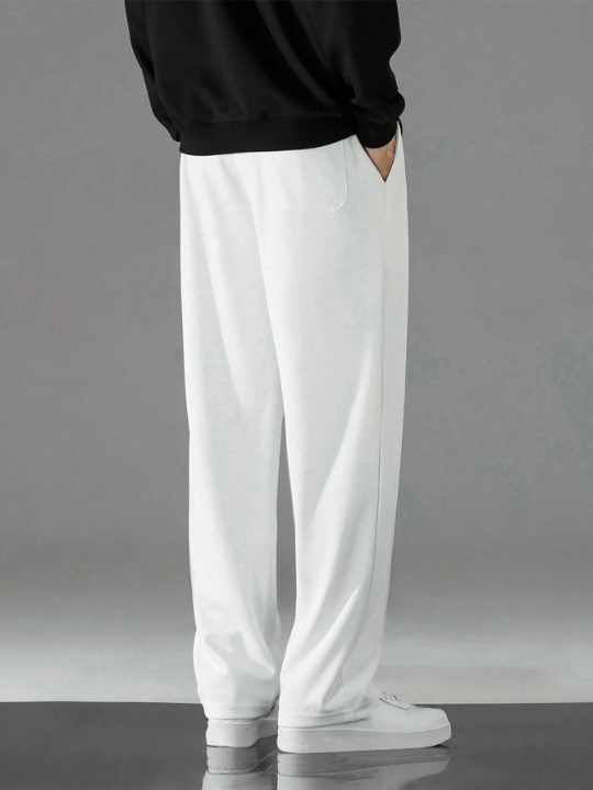 Men Drawstring Waist Straight Leg Pants - Lolli World Marketplace