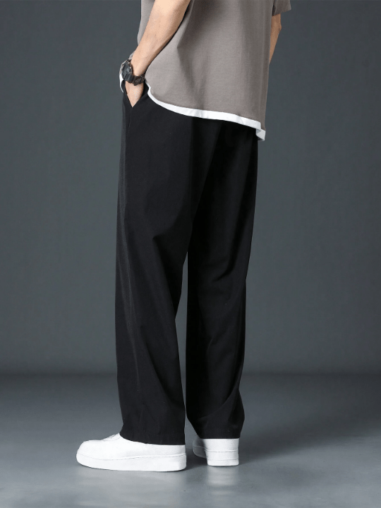 Men Drawstring Waist Straight Leg Pants - Lolli World Marketplace