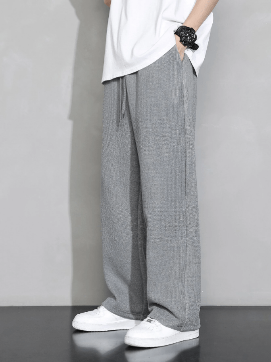 Men Drawstring Waist Straight Leg Pants - Lolli World Marketplace