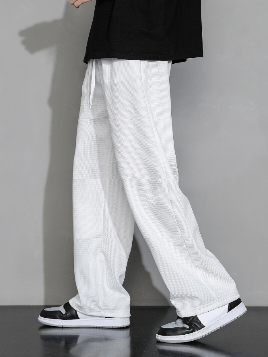 Men Drawstring Waist Straight Leg Pants - Lolli World Marketplace