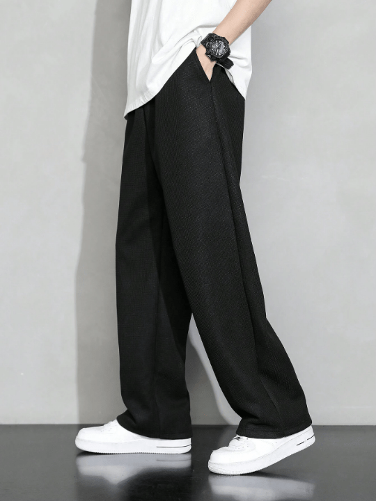 Men Drawstring Waist Straight Leg Pants - Lolli World Marketplace