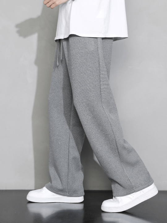 Men Drawstring Waist Straight Leg Pants - Lolli World Marketplace