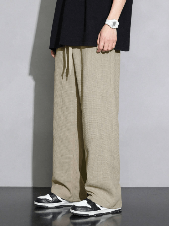 Men Drawstring Waist Straight Leg Pants - Lolli World Marketplace
